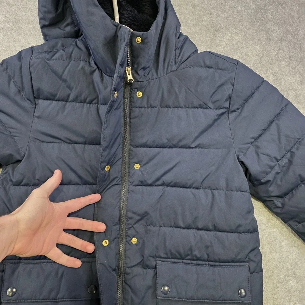 J.Crew Coat Womens XL Navy Blue Hooded Primaloft Insulated Parka Jacket AZ420‎